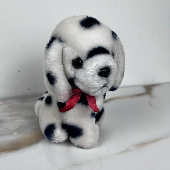 Vintage Cute Dalmatian Dog Spotted Plushie Stuffed Animal Toy Mini 5.5in Retro - Picture 2 of 12